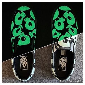 LIMITED EDITION GLOW IN THE DARK ALIEN GHOST SLIP ONS